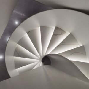 Small-Radius White Spiral Staircase
